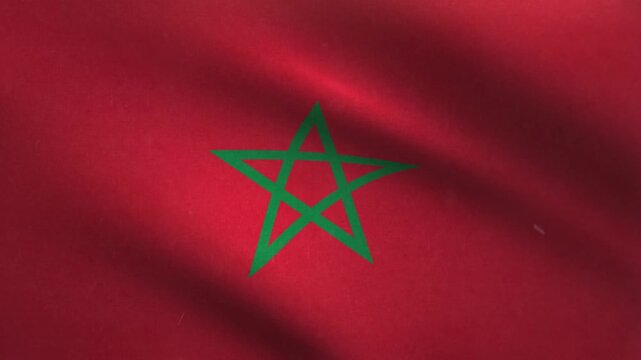 Morocco Flag Waving Seamless Loop