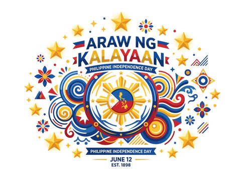 Araw ng kalayaan philippine independence day festive banner design