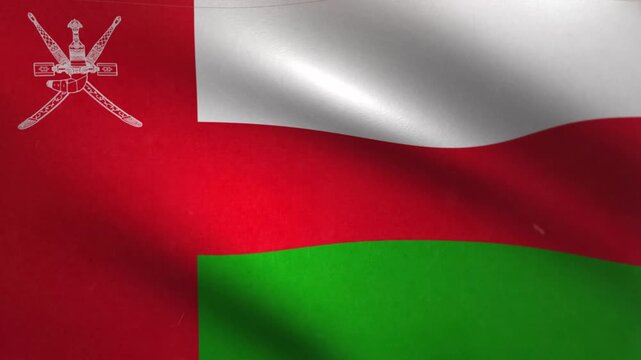 Oman Flag Waving Seamless Loop