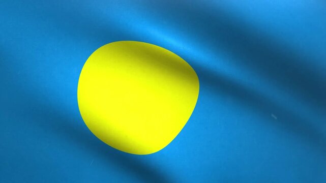 Palau Flag Waving Seamless Loop