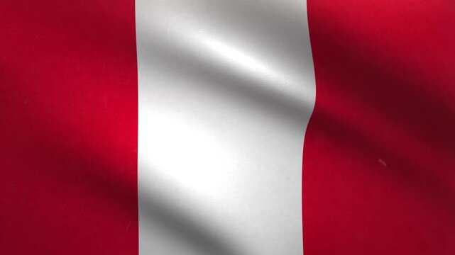 Peru Flag Waving Seamless Loop
