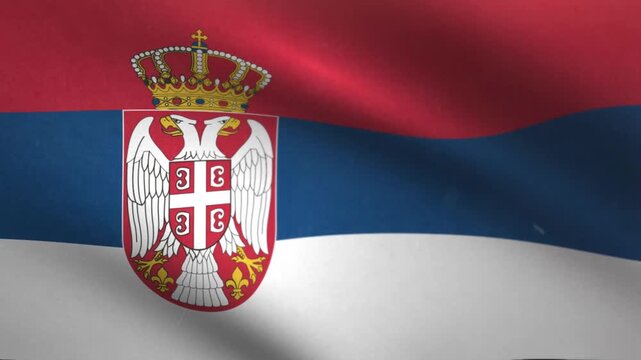 Serbia Flag Waving Seamless Loop