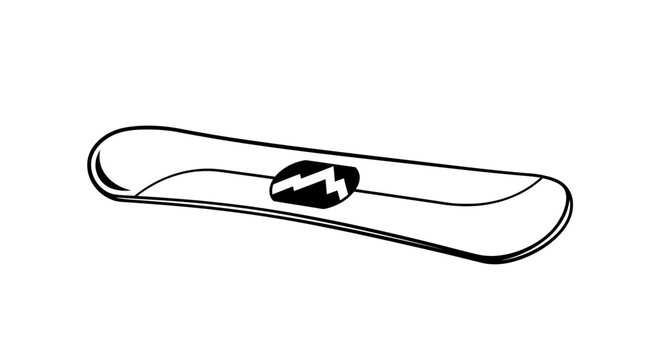 Snowboard with emblem on white background