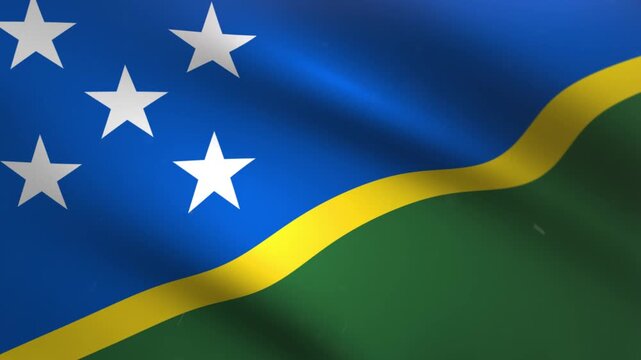 Solomon Islands Flag Waving Seamless Loop