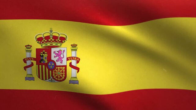 Spain Flag Waving Seamless Loop