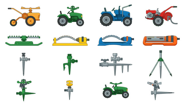 Tractors and farming equipment tools.