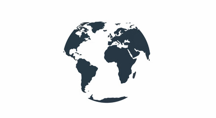 Naklejka premium A minimalist dark blue silhouette of the globe