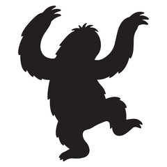 Fototapeta premium Funny Sloth Silhouette Line Art Bold Outline Hanging Jungle Animal Vector Illustration