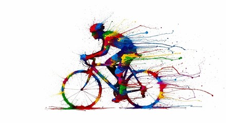 Fototapeta premium Cyclist watercolor illustration