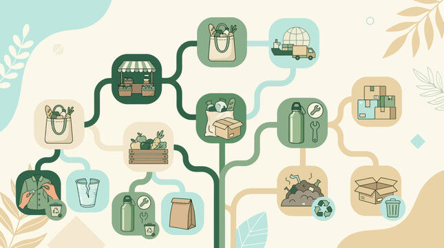 Sustainable Consumer Decision Tree with Reusable Packaging, Recycling Flow and Eco Shopping Journey