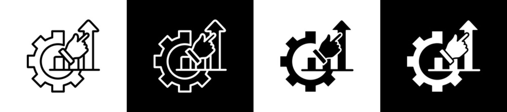 Improve Icon In Outline And Glyph Styles With Black And White Variations