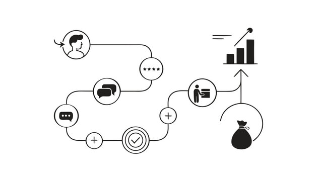 Vector illustration of a business workflow process diagram