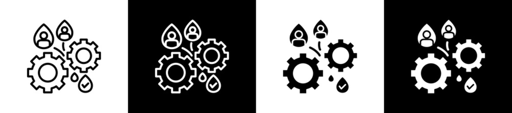 Refine Icon In Outline And Glyph Styles With Black And White Variations