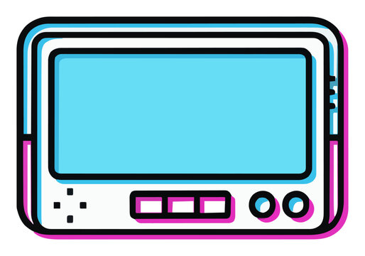 Portable external monitor top down view vector illus.... Generative AI