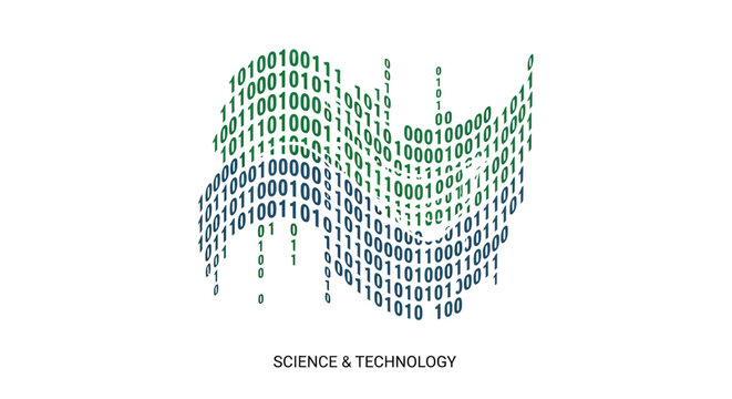 Binary code technology digital science.