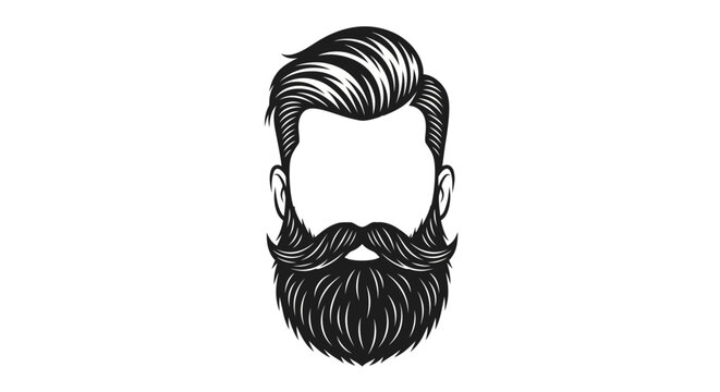 Stylish man's haircut, mustache and beard illustration