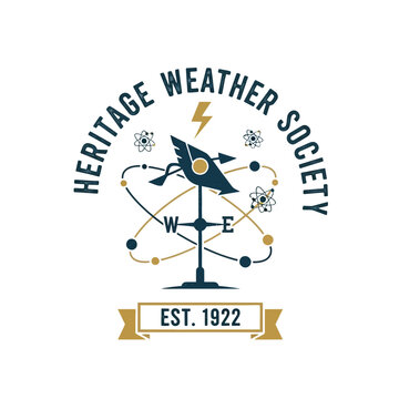 Classic weather vane and science emblem for societies.
