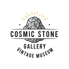 Cosmic stone vintage museum gallery logo. © ELG