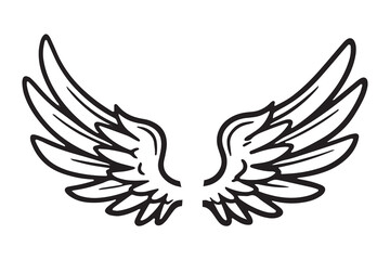 Fototapeta premium angel wings doodle art drawing