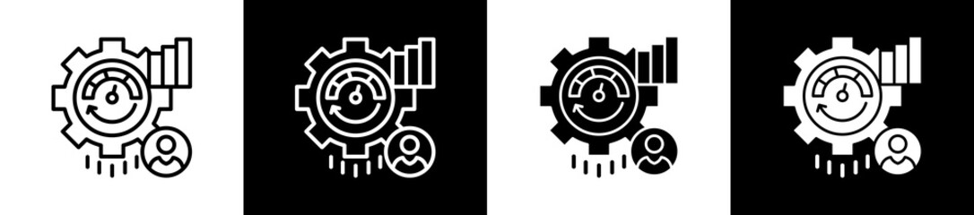 Obraz premium Performance Icon In Outline And Glyph Styles With Black And White Variations