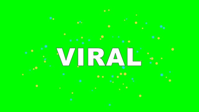4K green screen VIRAL animated title - particles reach a threshold then explode into runaway growth, kinetic typography motion graphics intro overlay, chroma key