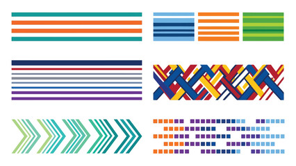 Obraz premium Collection of colorful geometric patterns and shapes for design