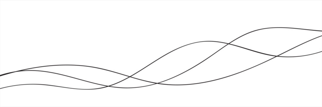 Thin line wavy abstract background. Vector illustration
