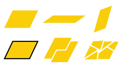 Collection of various yellow parallelogram shapes © Chumki