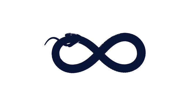 Snake Forming Infinity Symbol Concept Icon on White Background
