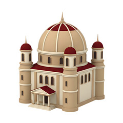 Obraz premium Cartoonish Building with Dome and Towers