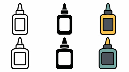 Obraz premium Creative assortment of colored and black-white glue bottle illustrations
