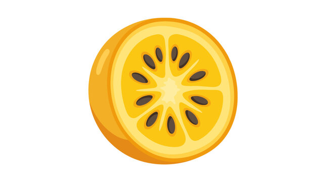 Fresh Cut Orange Fruit Half.