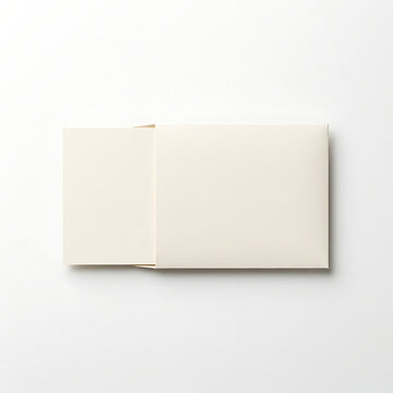 Blank white greeting card sleeve mockup on clean minimalist background