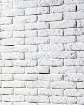 White painted brick wall with a rough textured surface and visible mortar lines in a horizontal brick pattern.