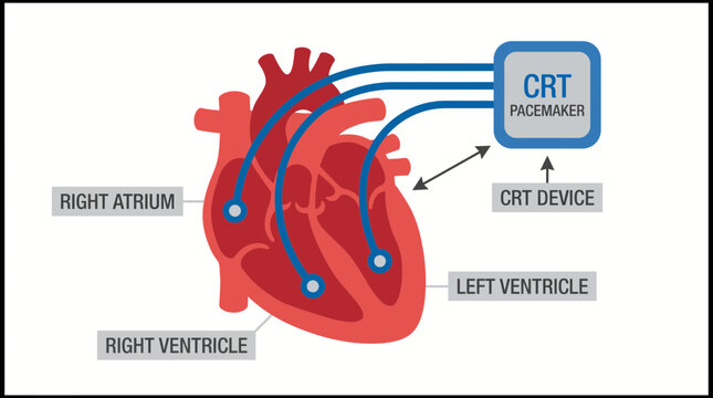 Cardiac Resynchronization Therapy CRT Device Diagram