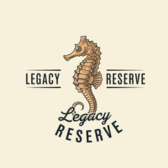 Legacy Reserve vintage seahorse emblem. © trendy