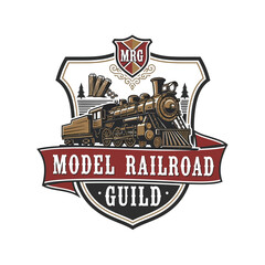 Model Railroad Guild locomotive shield emblem. © trendy