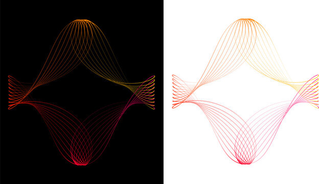 Abstract Geometric Astroid Ribbon Wave Pattern Sunset Vector