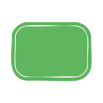 Green rectangle vector shape with white outline
