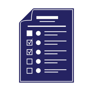 Checklist icon with document sheet and circular selection points checklist document questionnaire selection business planning management graphics template organized assessment evaluation