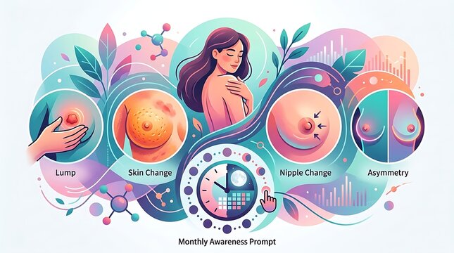 Breast cancer self examination symptoms and monthly awareness guide
