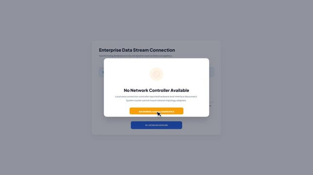 Network Controller Failure Alert Dialog Box and Offline Mode UI Animation