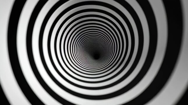 Abstract Black and White Optical Illusion Tunnel Video Stock Footage