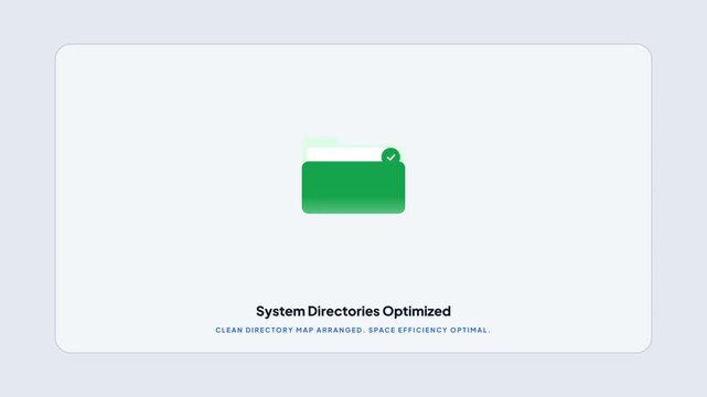 System Directory Optimization and File Structuring Vector Animation on Light Background