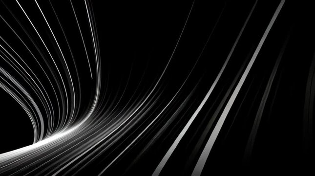 Abstract Digital Tunnel with White Light Lines Stock Video
