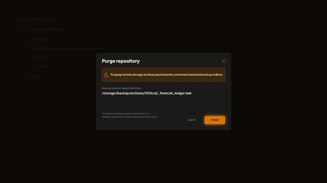 Cloud Directory System Purge Repository Confirmation Modal Popup Warning Window Interface