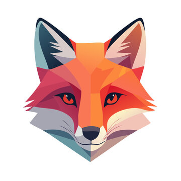 Low poly fox head vector illustration