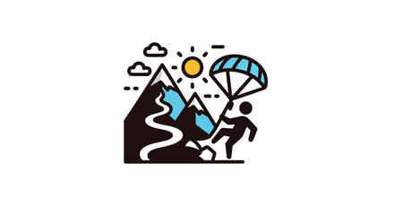 Obraz premium Person in mid air with parachute.