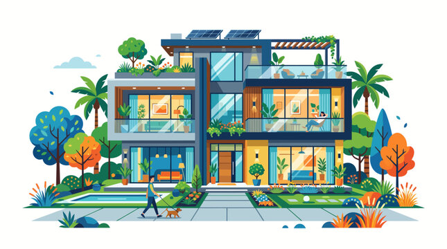 Modern multi level house exterior design.