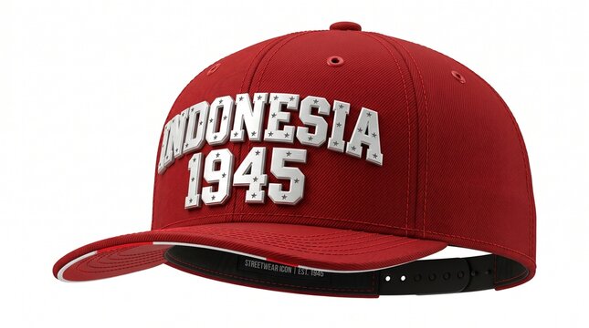 Premium 3D Render Indonesia 1945 Streetwear Snapback Cap